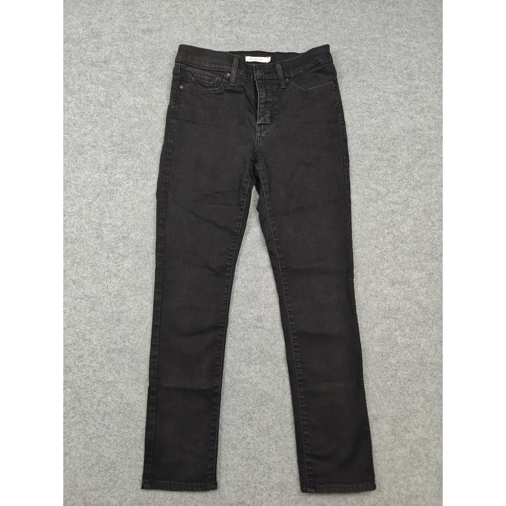 Levi's 311 Shaping Mid Rise Skinny Jeans Womens 28 Black Dark Wash Stretch Denim